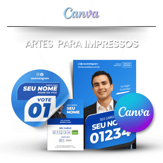 Pack Campanha Politica Artes dos Impressos Kit Político de Design no Canva Para Campanhas Eleitorais e Políticas