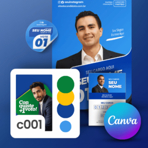 Pack Campanha Eleitoral Artes Impresso para Grafica no Canva Templates Kit Político