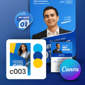Pack Campanha Eleitoral Artes Impresso para Grafica no Canva Templates Kit Político