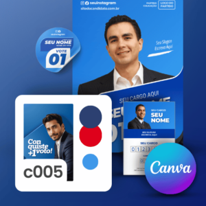 Pack Campanha Eleitoral Artes Impresso para Grafica no Canva Templates Kit Político