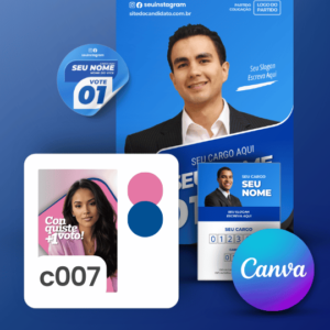 Pack Campanha Eleitoral Artes Impresso para Grafica no Canva Templates Kit Político