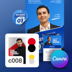 Pack Campanha Eleitoral Artes Impresso para Grafica no Canva Templates Kit Político