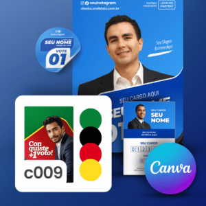 Pack Campanha Eleitoral Artes Impresso para Grafica no Canva Templates Kit Político
