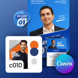 Pack Campanha Eleitoral Artes Impresso para Grafica no Canva Templates Kit Político