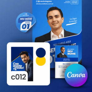Pack Campanha Eleitoral Artes Impresso para Grafica no Canva Templates Kit Político